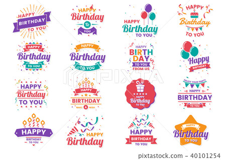 插图素材: happy birthday vector logo for banner