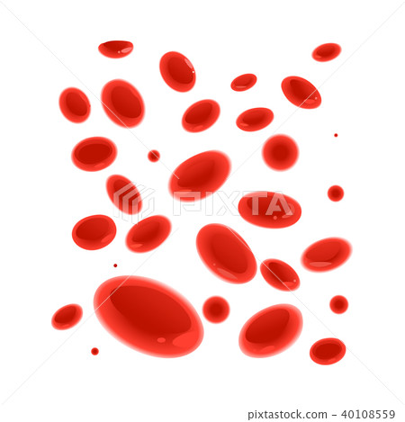 插图素材: red blood cells flowing in vessel icon isolated on