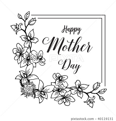 插图素材: happy mother day beautiful card flower