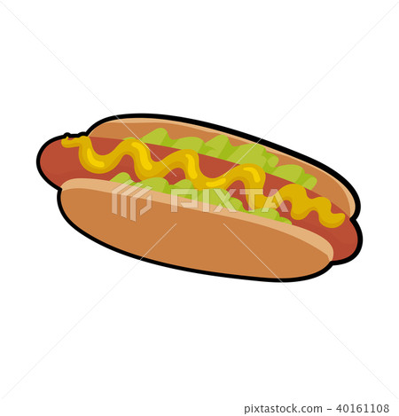 插图素材: isolated vector illustration of delicious hotdog