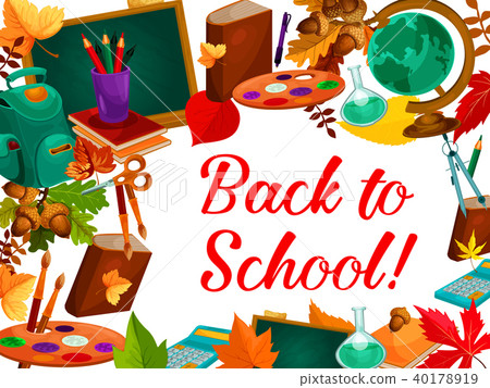 图库插图: back to school vector autumn study season poster