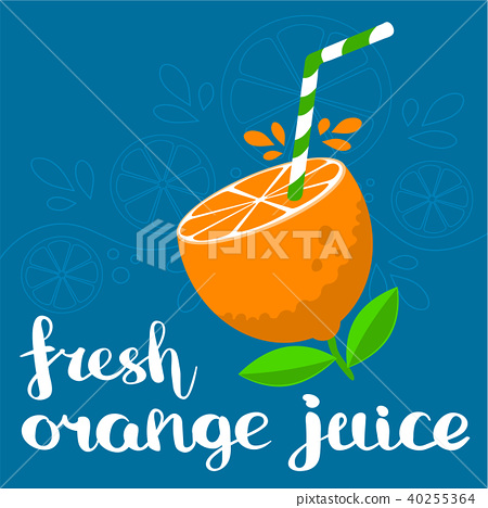 图库插图: fresh orange juice poster