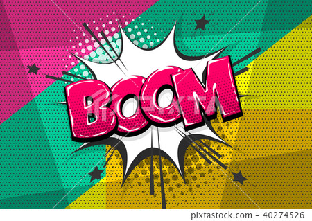 插图素材: boom comic text speech bubble pop art style