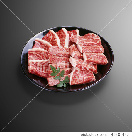 stock photo: japanese black beef, loin, peach