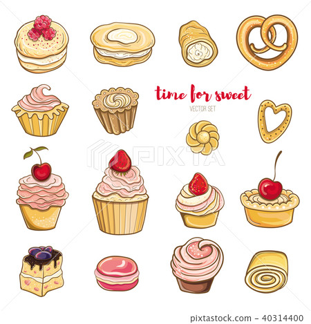 图库插图: vector illustration of delicious cakes