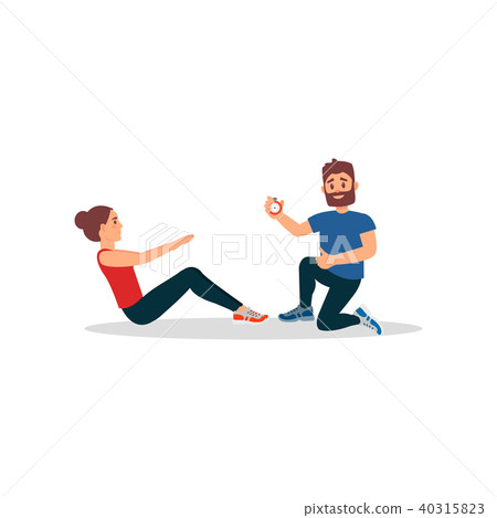 woman doing sit ups exercise. physical