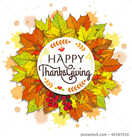 插图素材: happy thanksgiving placard on vector illustration 查看