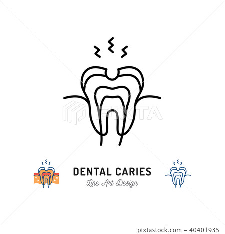 插图素材: dental caries icon.