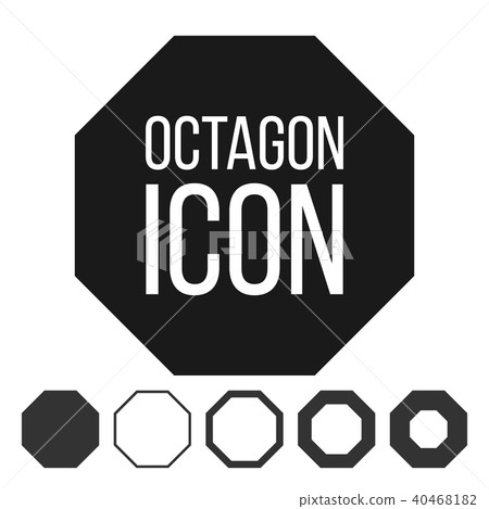 插图素材: octagon icon vector.