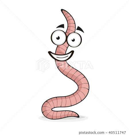 插图素材: cute cartoon worm.