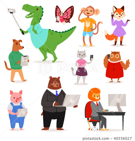 插图素材: animals gadget vector animalistic cartoon character