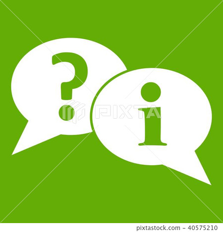 插图素材: question and exclamation speech bubbles icon green