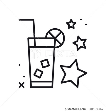 ice tea. drink cold beverage. vector simple linear design.