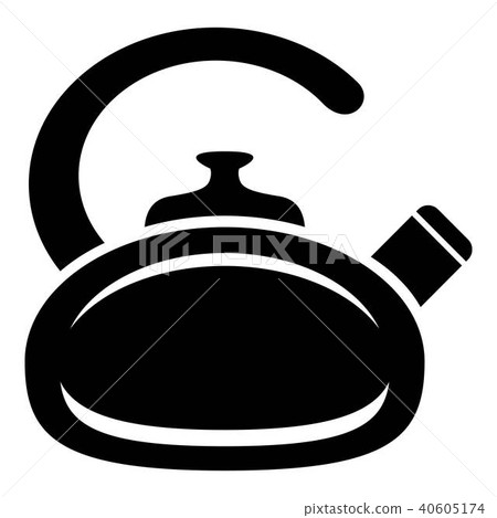 插图素材: pot bellied kettle icon, simple style