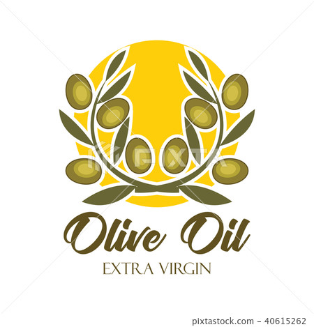 插图素材: olive oil logo, vector illustration