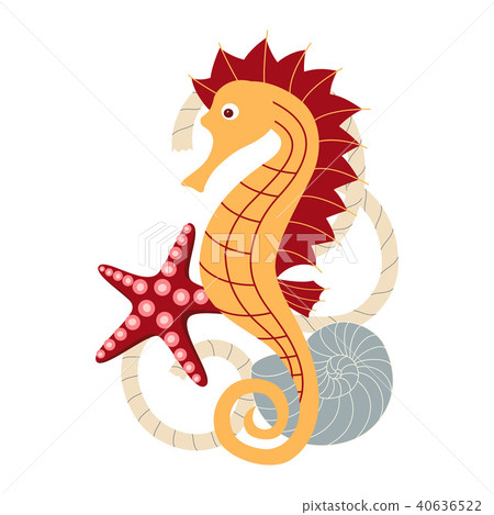 插图素材: banner with a sea horse