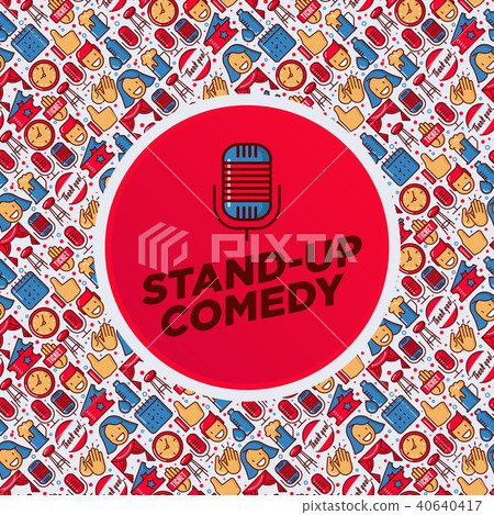 图库插图 stand up comedy show concept with thin line icons