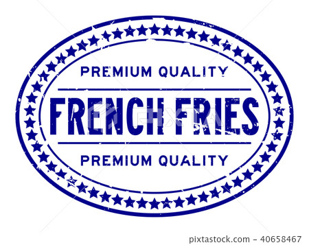 插图素材: grunge premium quality french fries seal stamp