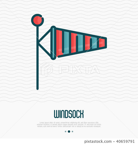 插图 背景/小物 小物 图标 windsock thin line icon.