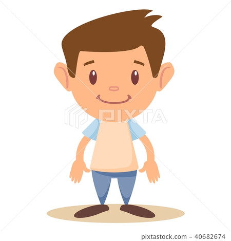 插图素材: cartoon cute boy stands in a confident pose.