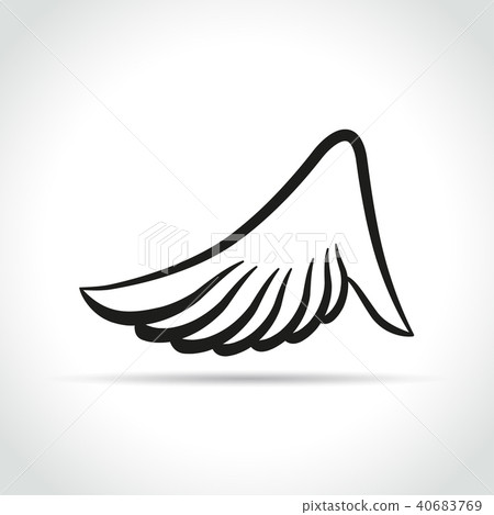 图库插图: wing design on white background