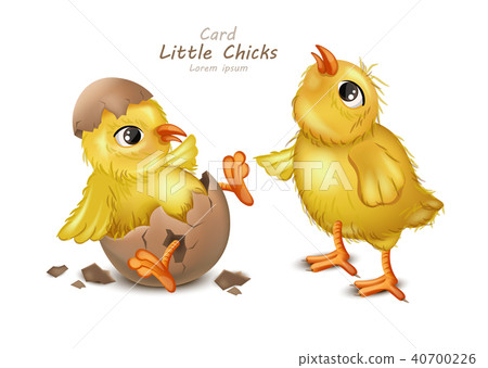 插图素材: easter card with cute chicken vector