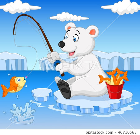 插图素材: polar bear is fishing on the arctic ice 查看全部