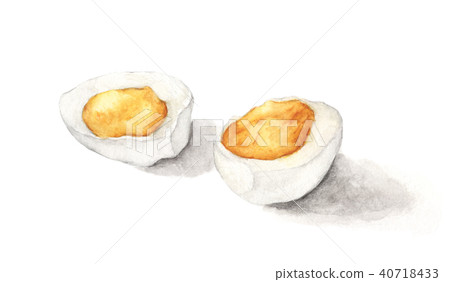 插图素材: hard boiled egg isolated on white background