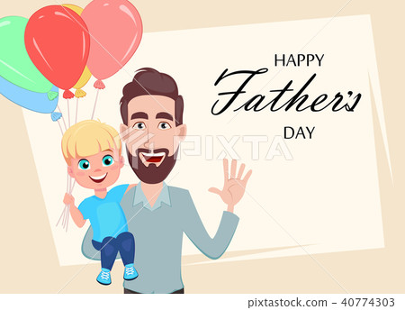 插图素材: happy fathers day greeting card