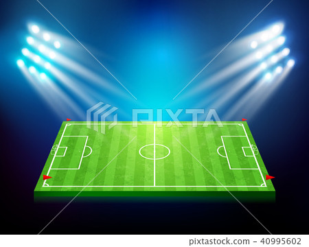 插图素材: soccer field with stadium 003