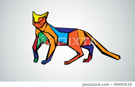 插图素材: vector image of an cat design on a white background