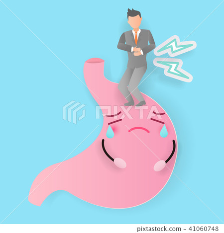 插图素材: business man with stomach pain