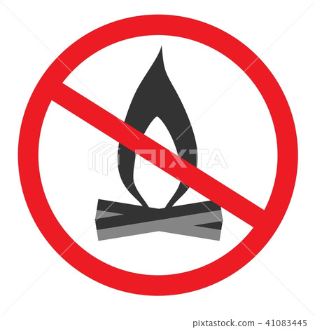 no fire, no access with open flame prohibition sign.