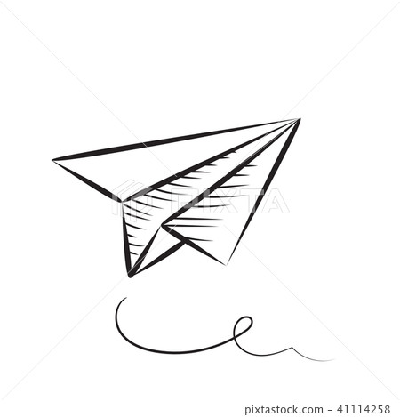 插图素材: paper plane sketched icon