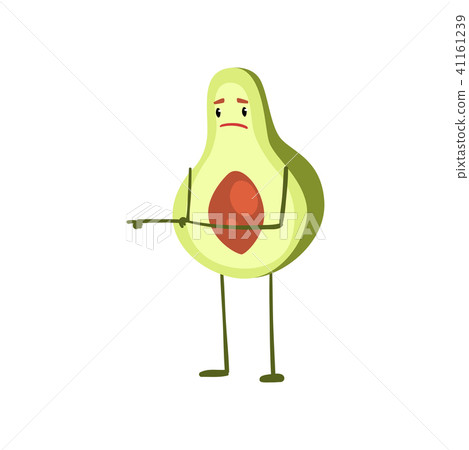 插图素材: upset avocado fruit cartoon character vector
