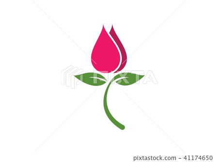 图库插图: rose flower logo