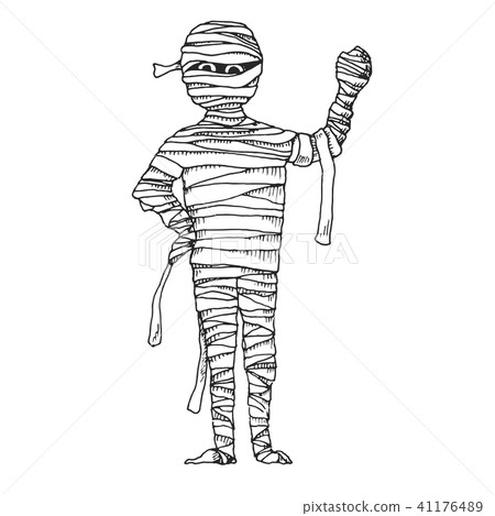 插图素材: sketch cartoon mummy.