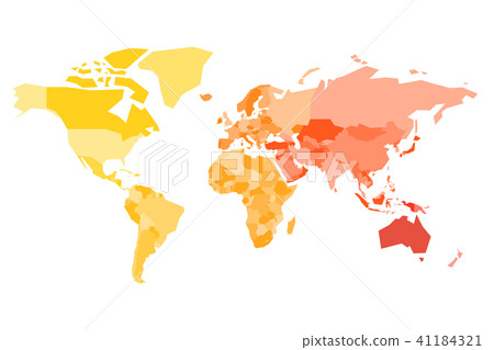 simplified political map with national borders of countires.