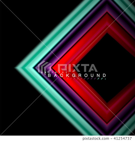 插图素材: geometric shapes created with fluid multicolored lines