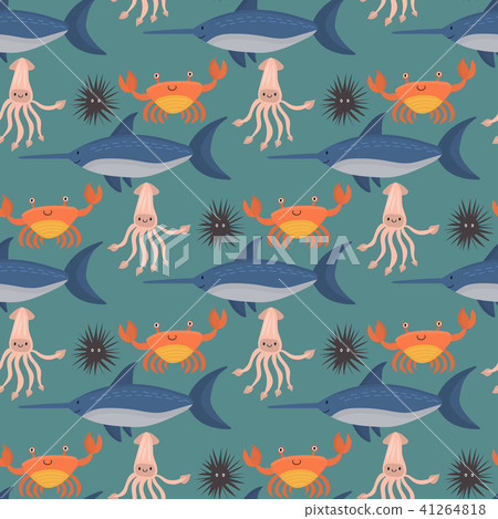 vector creatures characters cartoon ocean wildlife marine under