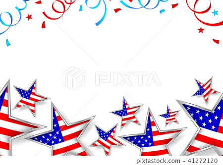 插图素材: usa flag in star shape with paper shoot.