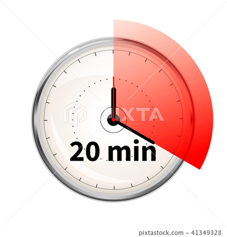 插图素材 realistic clock face with twenty minutes timer