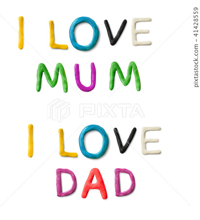 插图素材: handmade modeling clay words. i love mum, dad 查看全部