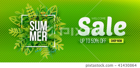 插图素材: green sale banner