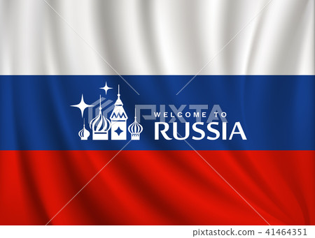 插图素材: flag of russia design background