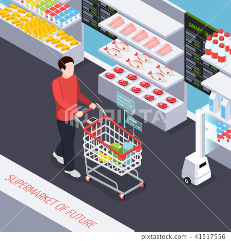 插图素材: super market of future composition