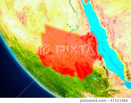 Sudan On Globe From Space Stock Illustration Pixta