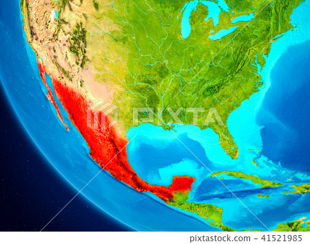 Mexico On Globe From Space Stock Illustration Pixta