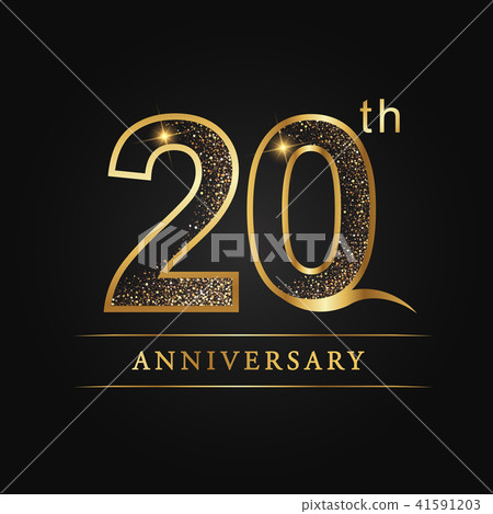 插图素材: 20 years anniversary celebration logotype.