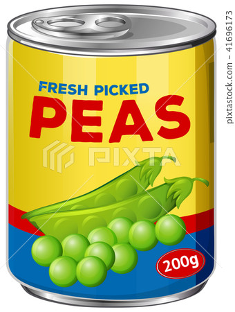 插图素材: a can of green pea